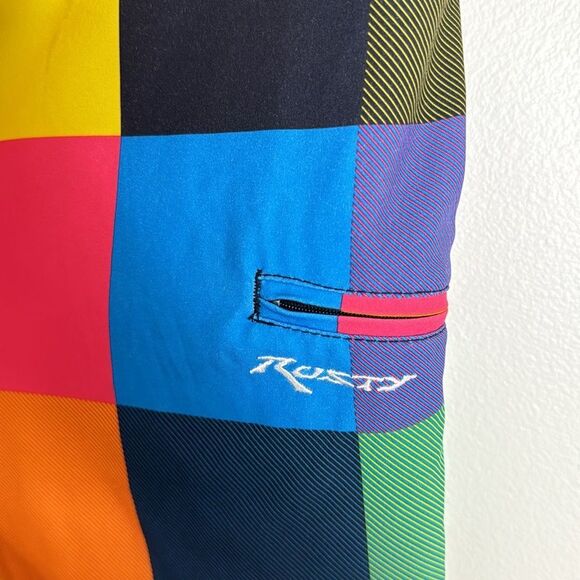 Y2K rusty mens colorful phantom style swim board shorts size 36 - Picture 8 of 9